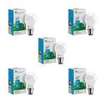 SYSKA 12W LED Bulb with Energy Saving, No Mercury, Life Span up to 50000 Hrs- White (Pack of 5)